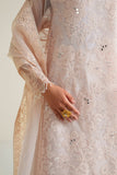 Cross Stitch - Blush Serenity Organza Unstitch Suit For Women - 4 Piece