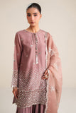 Cross Stitch - Wistful Mauve Silk Unstitch Suit For Women - 3 Piece
