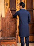 Shahjahan - Boski Navy Blue Kurta Trouser - 2 Piece