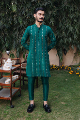 Arif Ashraf - Darbar - Green - Raw Silk - 2 Piece