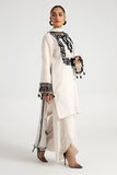 Arif Ashraf - Beyaz - Ivory - Viscose Blend and Chiffon - 3 Piece