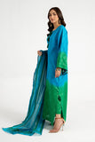 Arif Ashraf - Yasil - Blue and green - Self Jacquard and Organza - 3 Piece