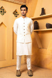 Shahjahan - Off White Kurta Trouser With Waistcoat - 3 Piece