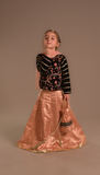 Cheeco Chic - Velvet & Atlas Banarsi Lehanga For Girl - Black - 3 Piece