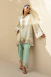 Sania Maskatiya - Vana - Khaddi Corduroy , RawSilk - Ivory and Seafoam - 2 Piece