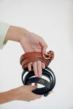 Zahraas Chic Leather ladies Belt Dark Brown
