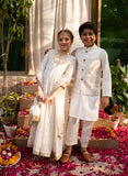 Cheeco Chic - Cotton Silk Frock For Girl - White - 3 Piece