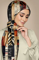 Black Wolf - SAACHI ART SILK HIJAB - BLACK - 1 Piece