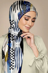 Black Wolf - PACIFIC ISLANDER SILK HIJAB - WHITE - 1 Piece