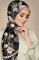 Black Wolf - TRISHKA SILK HIJAB - BLACK - 1 Piece