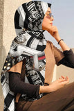 Black Wolf - GRADIENT DIAMOND SILK HIJAB - BLACK - 1 Piece