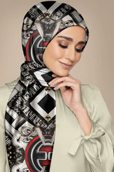Black Wolf - GRADIENT DIAMOND SILK HIJAB - BLACK - 1 Piece