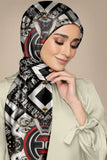 Black Wolf - GRADIENT DIAMOND SILK HIJAB - BLACK - 1 Piece