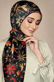 Black Wolf - FOLK ART SILK HIJAB - BLACK - 1 Piece