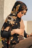 Black Wolf - GEOMETRIC FLORAL SILK HIJAB - BLACK - 1 Piece