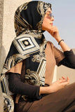 Black Wolf - ELEGANT LINE SILK HIJAB - BLACK - 1 Piece