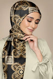 Black Wolf - ELEGANT LINE SILK HIJAB - BLACK - 1 Piece