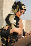 Black Wolf - DAMASK VINTAGE SILK HIJAB - GOLD - 1 Piece