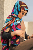 Black Wolf - COLORFUL ABSTRACT SILK HIJAB - PINK - 1 Piece