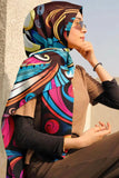 Black Wolf - COLORFUL ABSTRACT SILK HIJAB - PINK - 1 Piece