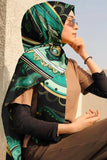 Black Wolf - AMOEBA PAISLEY SILK HIJAB - BLUE - 1 Piece