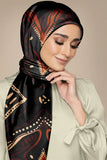 Black Wolf - AFRICAN ART SILK HIJAB - BLACK - 1 Piece