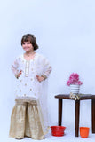 Mom4Little White Chiffon Gharara Set