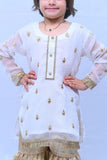 Mom4Little White Chiffon Gharara Set