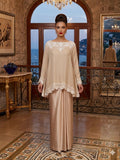 Maheen Khan - Pure Silk Chiffon Sheherzaad Set For Women - Beige - 2 Piece