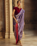 Maheen Khan JAHANARA Saree With Pajama Blue 2 Piece