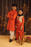Kidoz Kloset - Tangy Orange Dhoti / Tulip Pant Set For Girl
