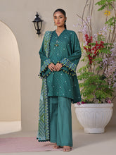Oaks - Printed Unstitched Lawn Dark Green - 2 Piece