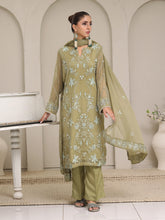 Oaks - Chiffon Embroidered Pret Suit For Women - Green - 3 Piece