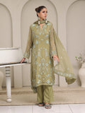 Oaks - Chiffon Embroidered Pret Suit For Women - Green - 3 Piece