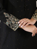 Oaks - Jacquard Embroidered Pret Suit For Women - Black - 3 Piece