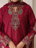 Oaks - Jacquard Embroidered Pret Suit For Women - Magenta - 3 Piece