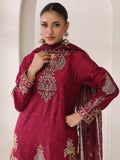 Oaks - Jacquard Embroidered Pret Suit For Women - Magenta - 3 Piece