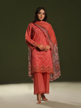 Oaks - Embroidered Unstitched Cambric Orange - 3 Piece