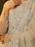 Oaks - Embroidered Pret Suit Organza Grey - 3 Piece