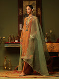 Oaks - Embroidered Pret Suit Organza Orange - 3 Piece