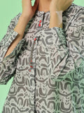 Oaks - Lawn Printed Unstitch Suit For Women - Light Grey - 2 Piece