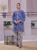 Oaks - Lawn Suit For Women - Blue&Black - 2 Piece