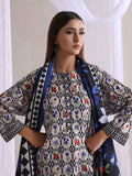 Oaks - Lawn Printed Unstitch Suit For Women - Black - 3 Piece