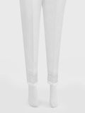 Oaks - Women White Silk Blend Trouser - 1 Piece