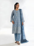Oaks Embroidered Organza Net Unstitched Light Ferozi 3 Piece