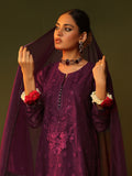 Oaks - Embroidered Pret Suit Organza Magenta - 3 Piece