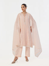 Oaks - Embroidered Pret Suit Net Baby pink - 3 Piece