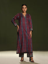 Oaks - Printed Pret Shirt Trouser Cambric Maroon - 2 Piece