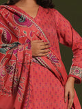 Oaks - Printed Unstitched Cambric Peach - 3 Piece