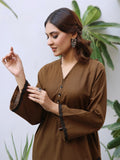 Oaks - Solid Pret Shirt Trouser Khaddar Brown - 2 Piece
